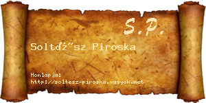 Soltész Piroska névjegykártya